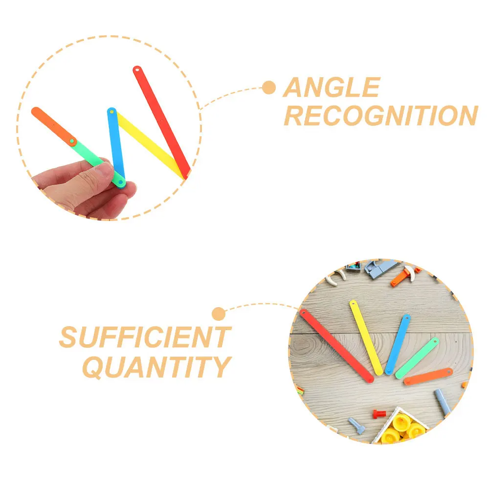 Bâtons d'apprentissage interactifs de couleur vive, matériaux de fonctionnement d'angle, pour les mathématiques, ensemble d'outils d'enseignement en classe géométrique, 50 pièces