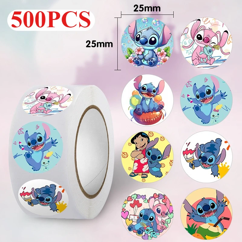 493 szt. Naklejek Stitch: Żywe wzory na telefony, rękodzieło – wysokiej jakości klej, trwałe, zabawne grafiki kawaii