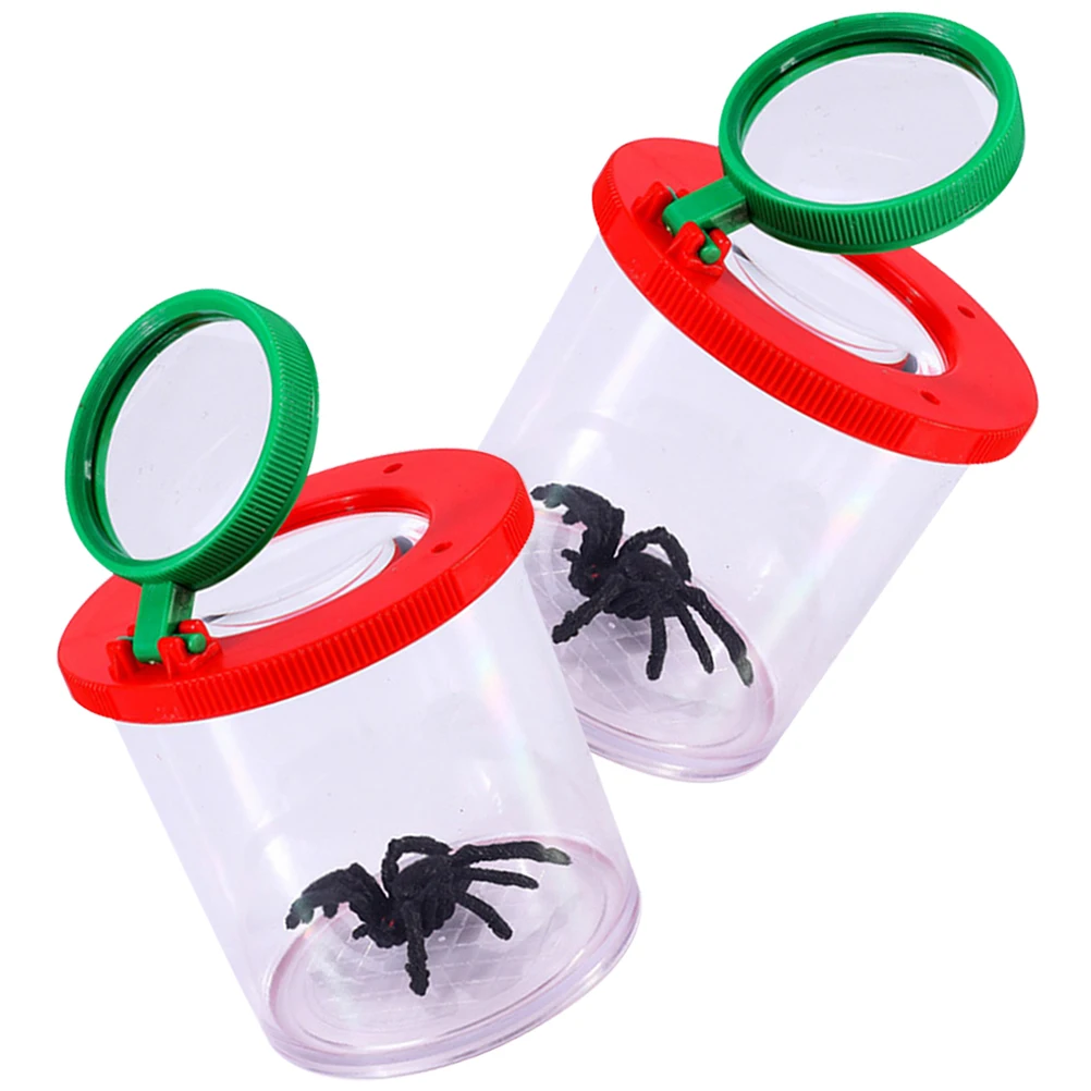 

2pcs Insect Observation Kit Magnifying Lid Ventilated Containers Kids Students Outdoor Tool Biological