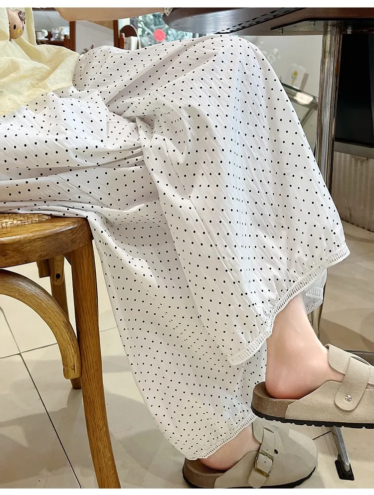 Hosen für Damen, Hip-Hop-Frau, Sommer, Leinen, plissiert, weites Bein, leicht, getäfelt, Jade, Schärpen, Netzstoff, Streetwear, mehrfarbige Passform