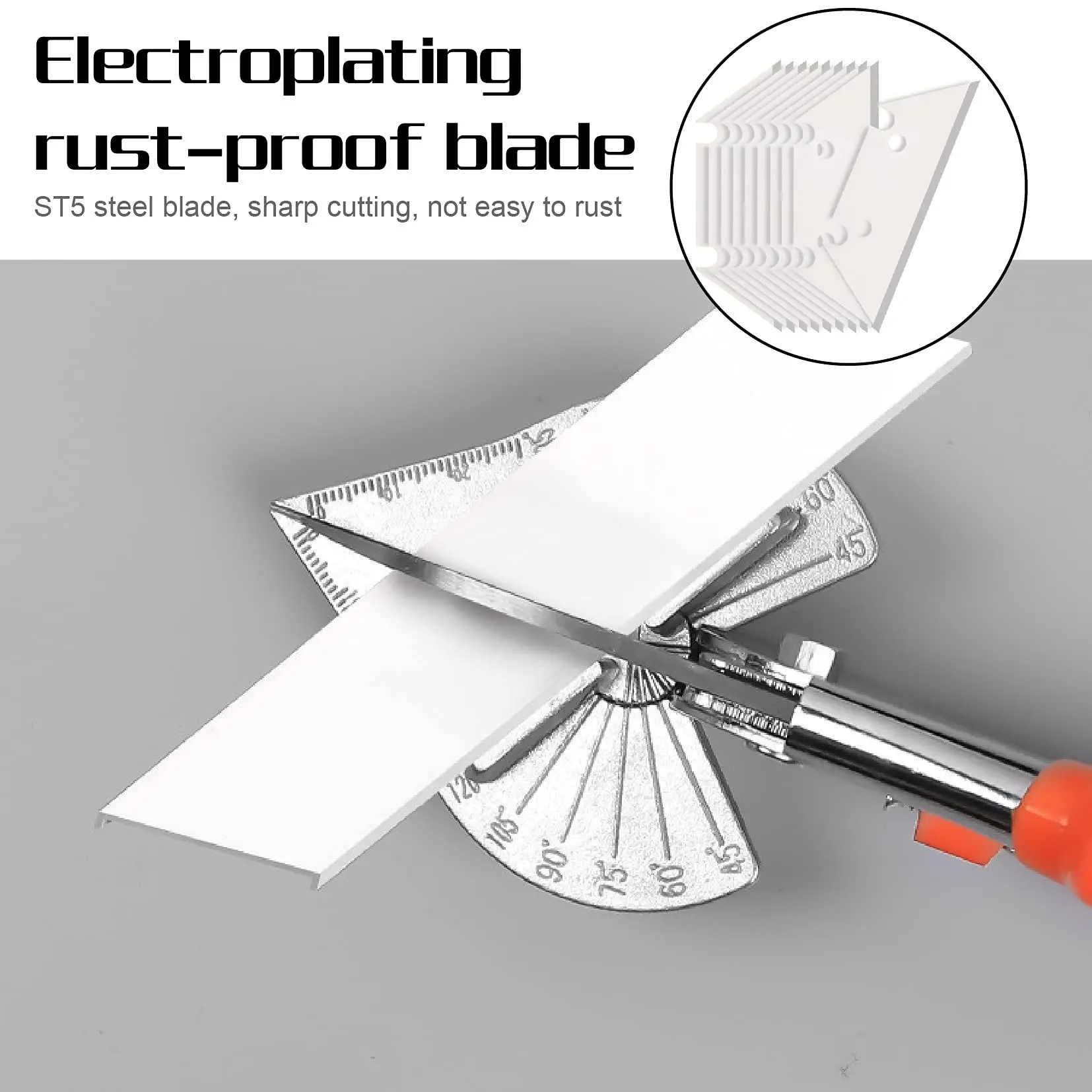 Multi-angle Bevel Scissors Angle Shear 45-135 Degree Angle Mitre Siding Wire Duct Cutter With Replacement Blades and Spanner