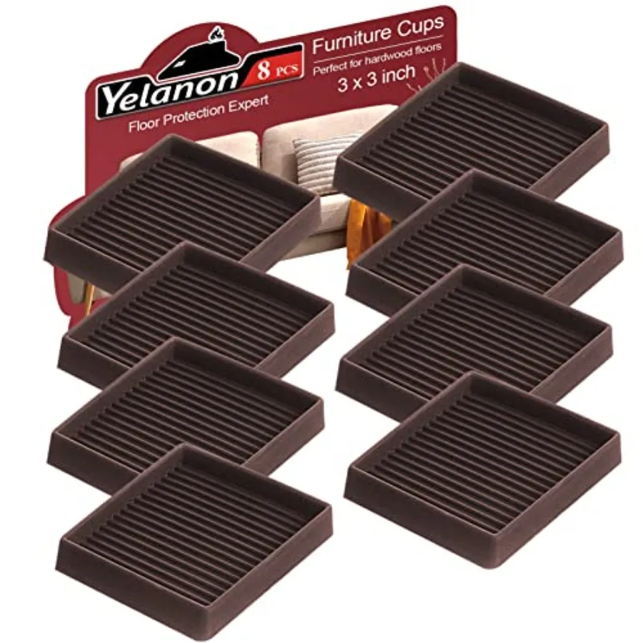 

Non Slip Furniture Pads for Hardwood Floors -8 Pcs 3" Furniture Coasters Cups, Anti Skid Furniture Grippers Rubber Feet, Floor