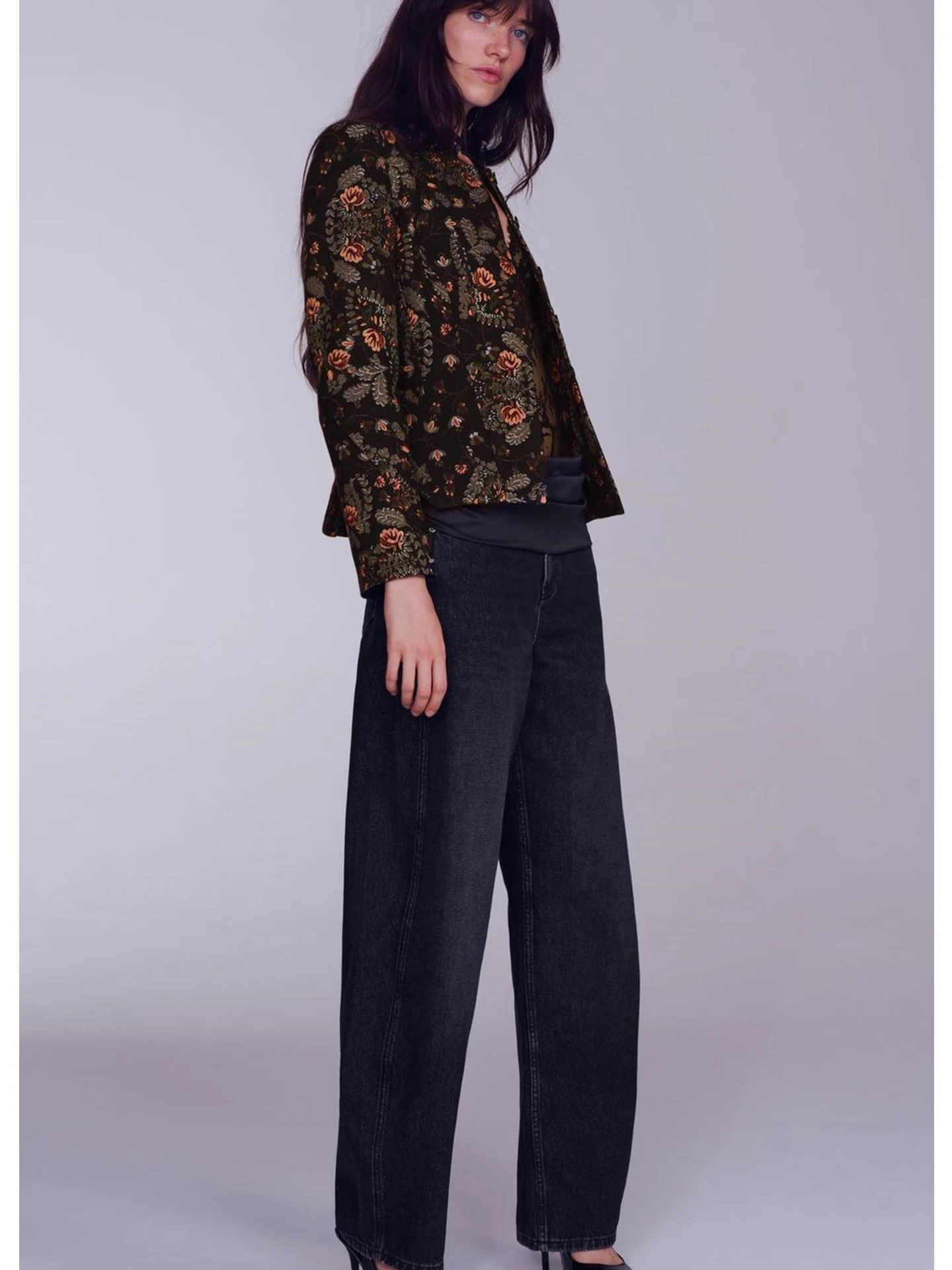 Fall New Commuter Style Women's Short Coat High Collar Long Sleeve Nine Points  Skirt Design Standard Polyester Fiber