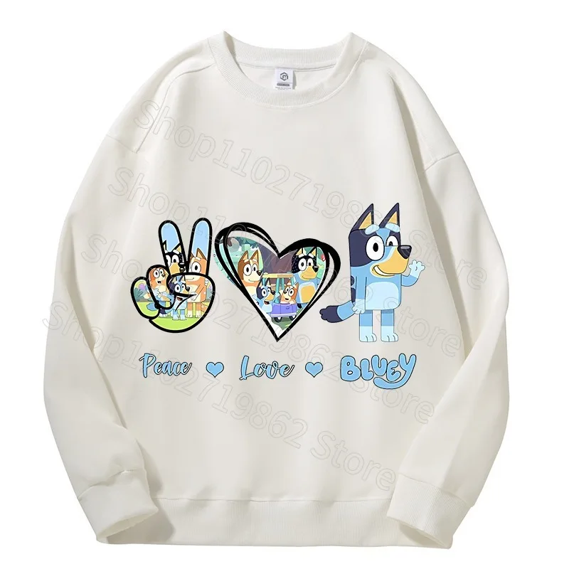 Bluey Bingo Men Clothing Women Sweatshirts Cotton Anime Printing Winter Clothes Warm Comfortable Sweatshirt Holiday Party Gifts