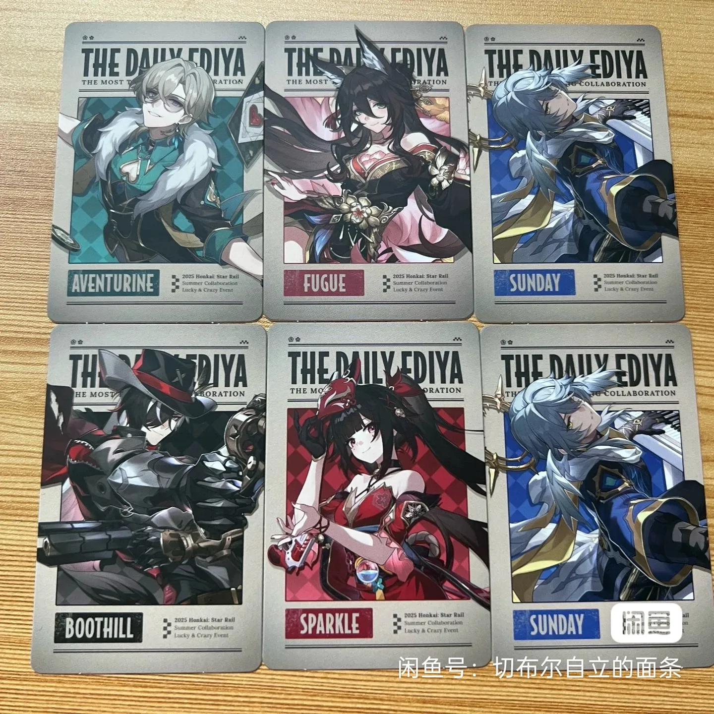 

Official Genuine Game Honkai：Star Rail X Ediya Coffee Korea Cosplay Boothill Aventurine Sparkle Sunday Robin Fugue Card