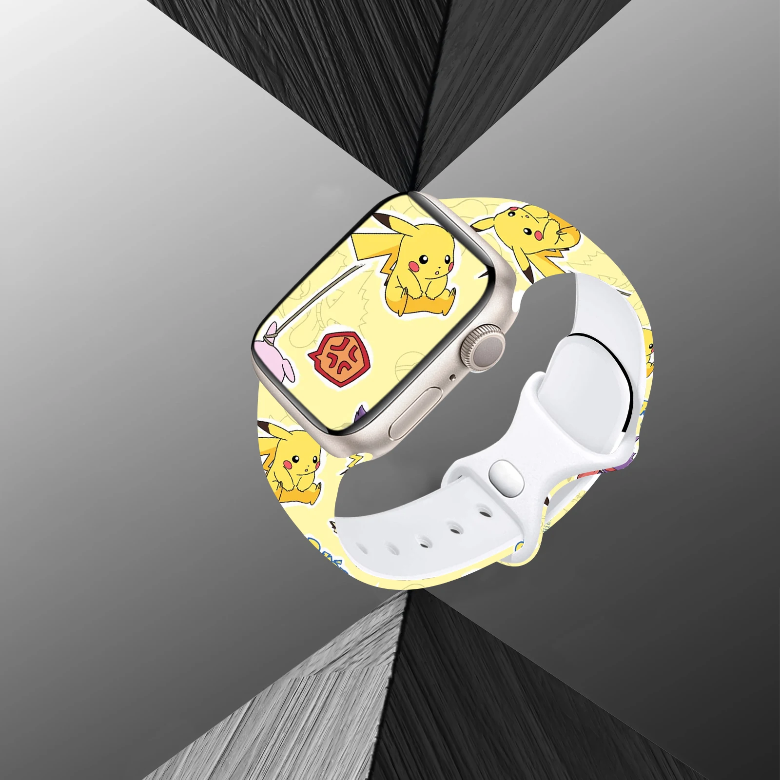 Cinturino Pocket Monster Print per iWatch 11 10 9 8 Bracciale sostituibile con cinturino in silicone per Apple Watch 46mm 44mm 42mm 41mm cinturino