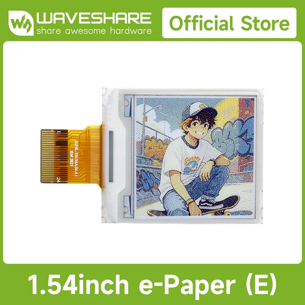Waveshare 1.54inch e-Paper display (E), E Ink Spectra 6 (E6) full-color, 240×240 pixels, SPI Interface