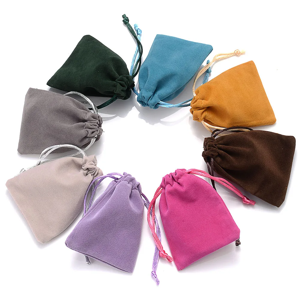 7x9cm 25Pcs Velvet Drawstring Gift Pouches Mixed Color Jewelry Storage Bags for Wedding Party Favor Small Gift Jewelry Packaging