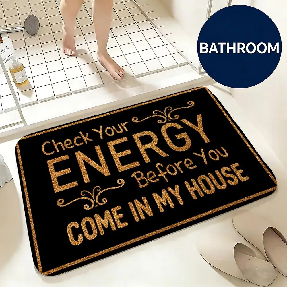 Check Your Energy Floor Mat Non-Slip Absorbent Doormat Bathroom Bedroom Home Decor Rug
