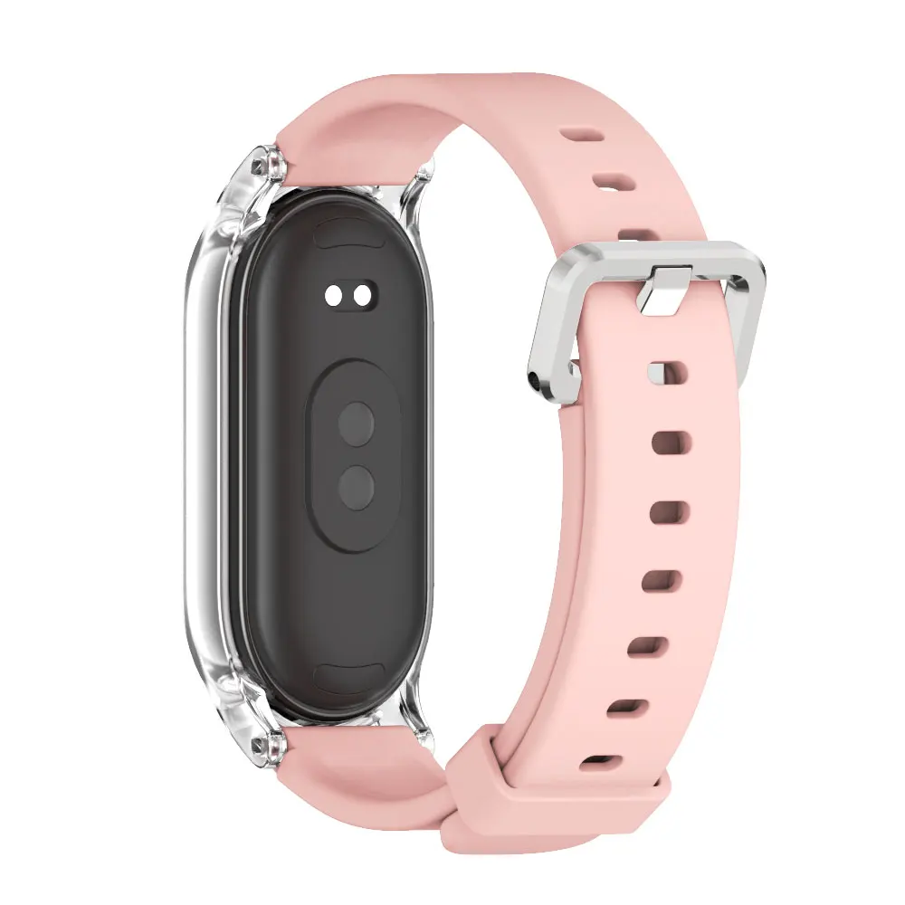 حزام ل Xiaomi Mi Band 8 9 10 سوار معصم من السيليكون Mi band 9 سوار بديل لـ Xiaomi Smart Band 8 9 حزام لون المعصم