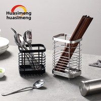 Hanging Stainless Steel Chopstick Holder Thickened Knife Fork Spoon Storage Box Kitchen Utensils Organizer Drain Rack