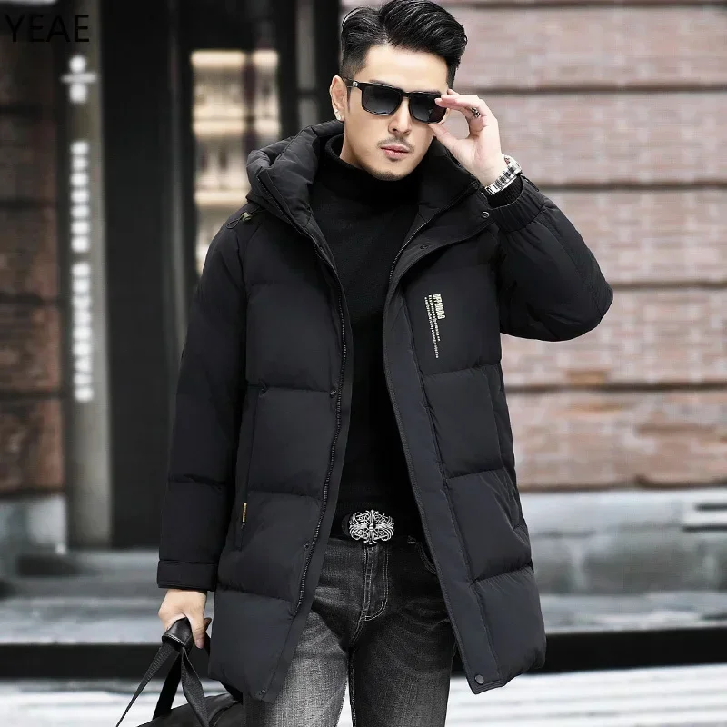 Long Down Jacket Man Goose Down Padding Designer Clothes Men Hooded Jackets Winter Jacket for Men Male Coat Casual Man Sack