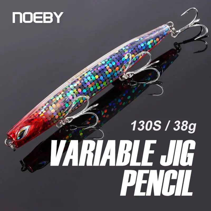 

NOEBY Sinking Pencil Variable Jig Shore Jigging Fishing Lure 130mm 38g Artificial Hard Bait Stickbait for Tuna Sea Fishing Lures