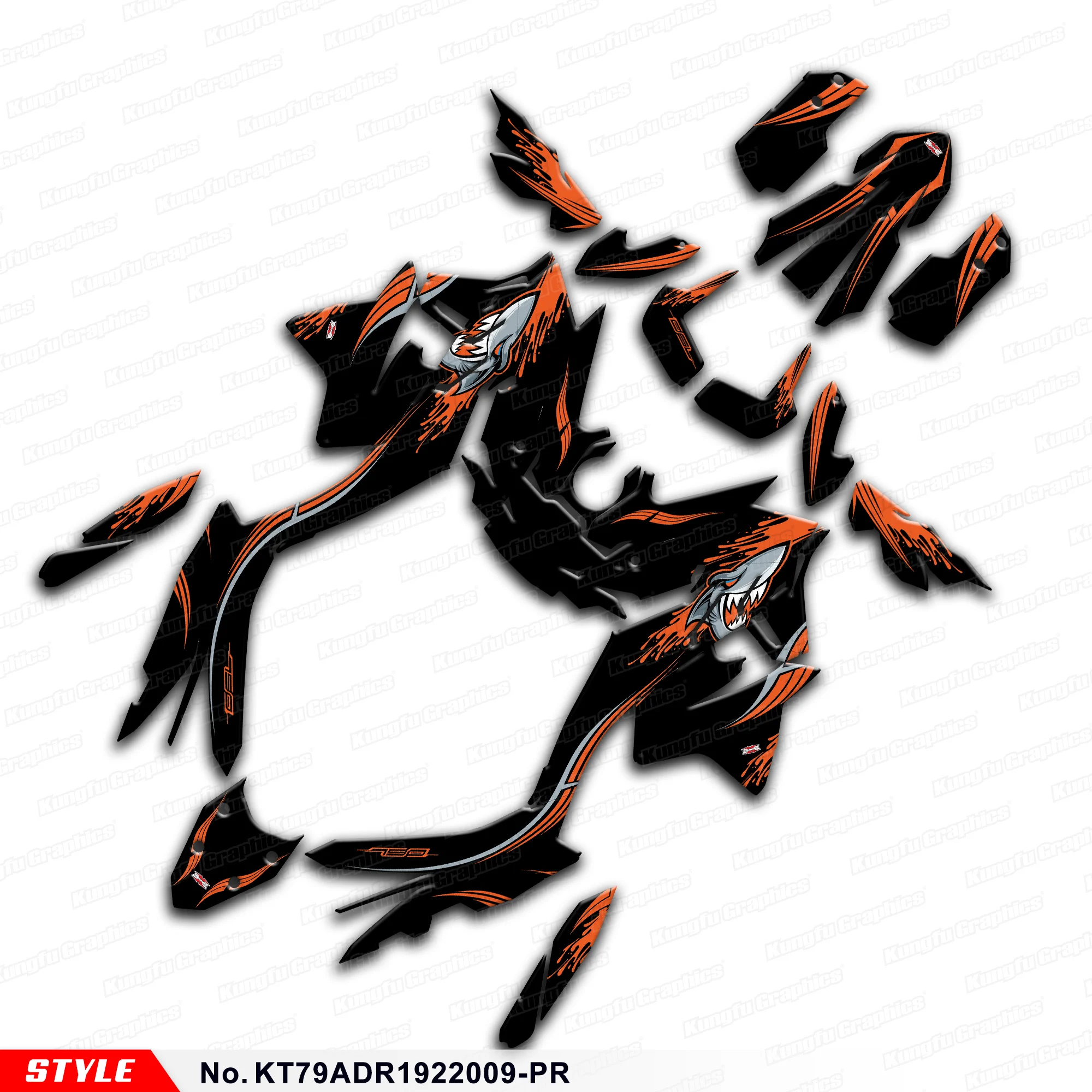 

Aftermarket Shark Graphics Vinyl Decal Stickers for KTM 790 Adventure 890 ADV R 2019 2020 2021, Style No.KT79ADR1922009-PR