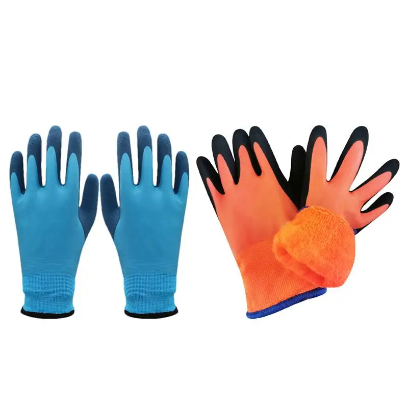 1 Pair Waterproof Thermal Work Gloves Work Safety Gloves anti-skid fishing gloves coldproof fishing latex glove For Cold Weather