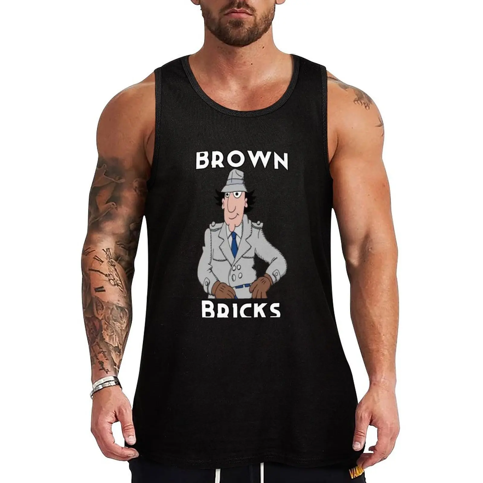 

Inspector Gadget - Brown Bricks in Minecrap Майка футболка Мужская летняя одежда для мужчин Мужской спортзал