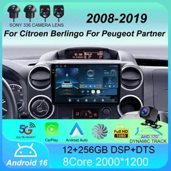 Android 16 Car Radio Carplay For Citroen Berlingo For Peugeot Partner 2008 - 2019 Navigation GPS Multimedia Player WiFi BT stere