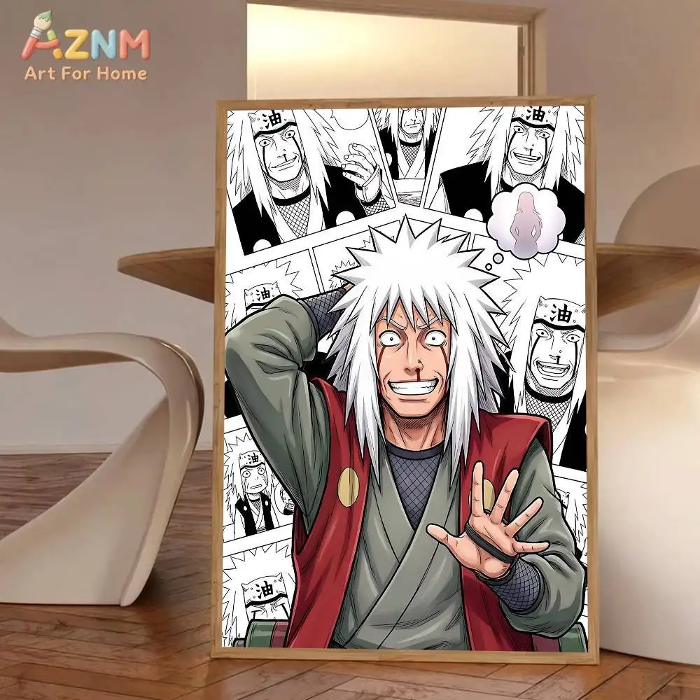 AZNM Naruto Jiraiya Unframed Canvas Print White Hair Frog Sage Anime Wall Art Poster for Boys Bedroom Home Decor view 3