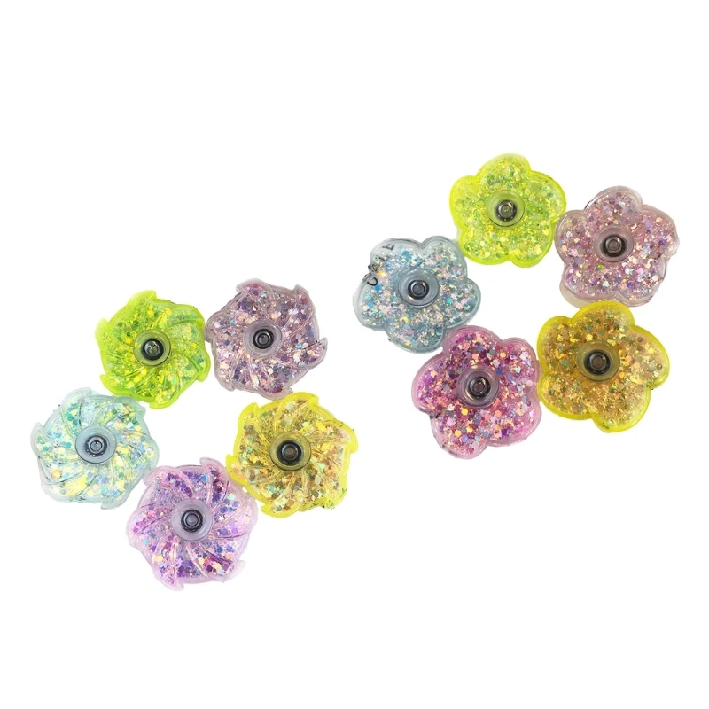 

F19F Pack of 3 Colorful Finger Spinners Colorful Glitter Toy for Children and Adults Moving Sequins Hand Spinners Toy