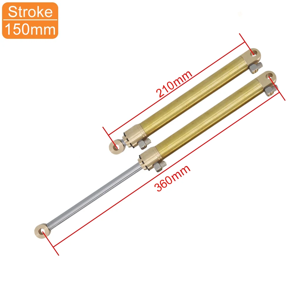 20 mm großer Ölzylinder 30/50/70/90/110/130/140/150 mm Hub für 1:10 1:12 RC LESU Kabolite Hydraulikbagger Modellteile