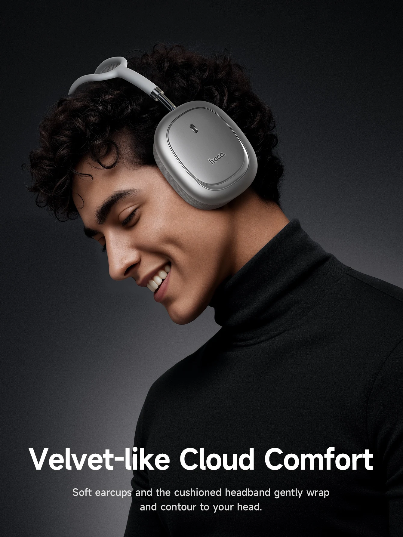 HOCO W68 ANC Geräuschunterdrückende Bluetooth 6.0 Kopfhörer Kabellose Headsets mit App-Steuerungsfunktion und Mikrofon für Telefonanrufe – Detail 6