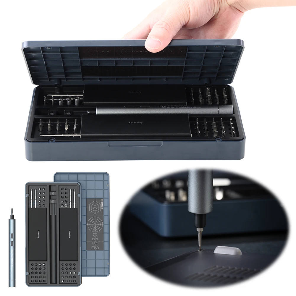 

Screwdriver Kit Bits Repair Tool with LED Lighting Mini Rechargeable Kit Wireless Bits for Phone Camera Laptop Watch Repair