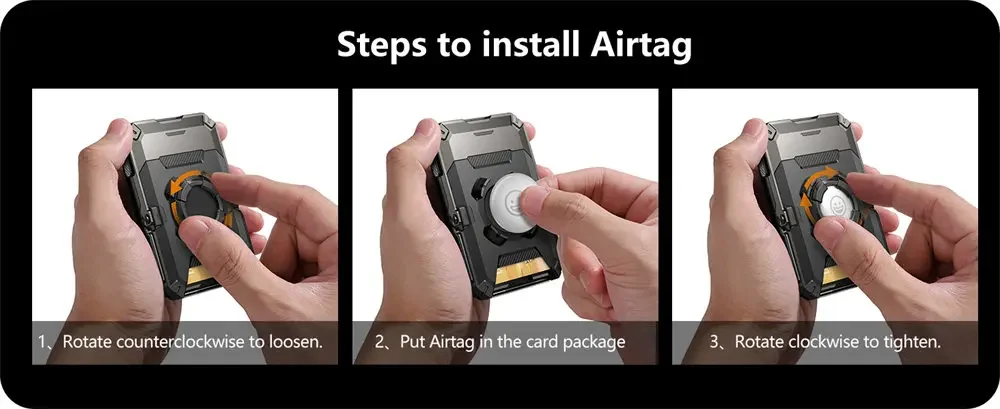 For MagSafe Wallet mit AirTag-Halter SUPCASE Magnetische Airtag-Geldbörse für Herren Telefonständer Kartenhalter Stativ für iPho – Detail 6