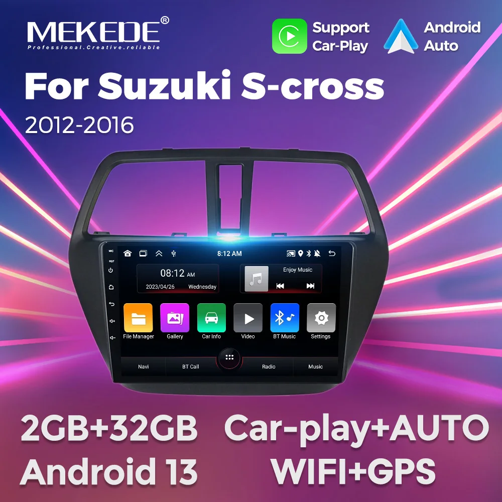 

MEKEDE Navigation Multimedia Player Android 13 Car Radio for Suzuki S-cross 2012-2016 wireless Car-play+Android Auto WIFI+GPS BT