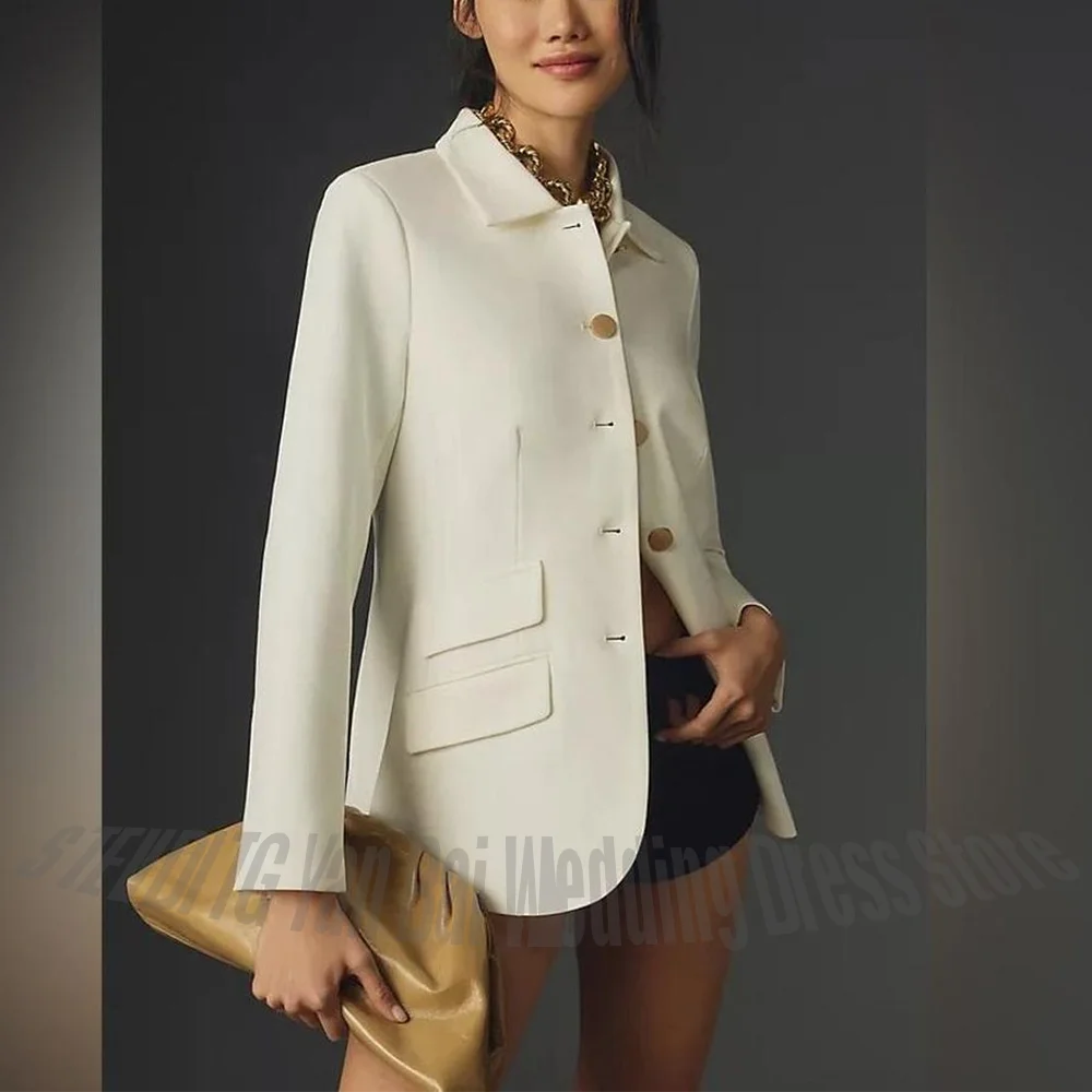 

Stylish Stand Collar Suit Jacket For Women Modern Single Breasted New Fashion Elegant Blazer Solid Color Sophisticated Outerwear