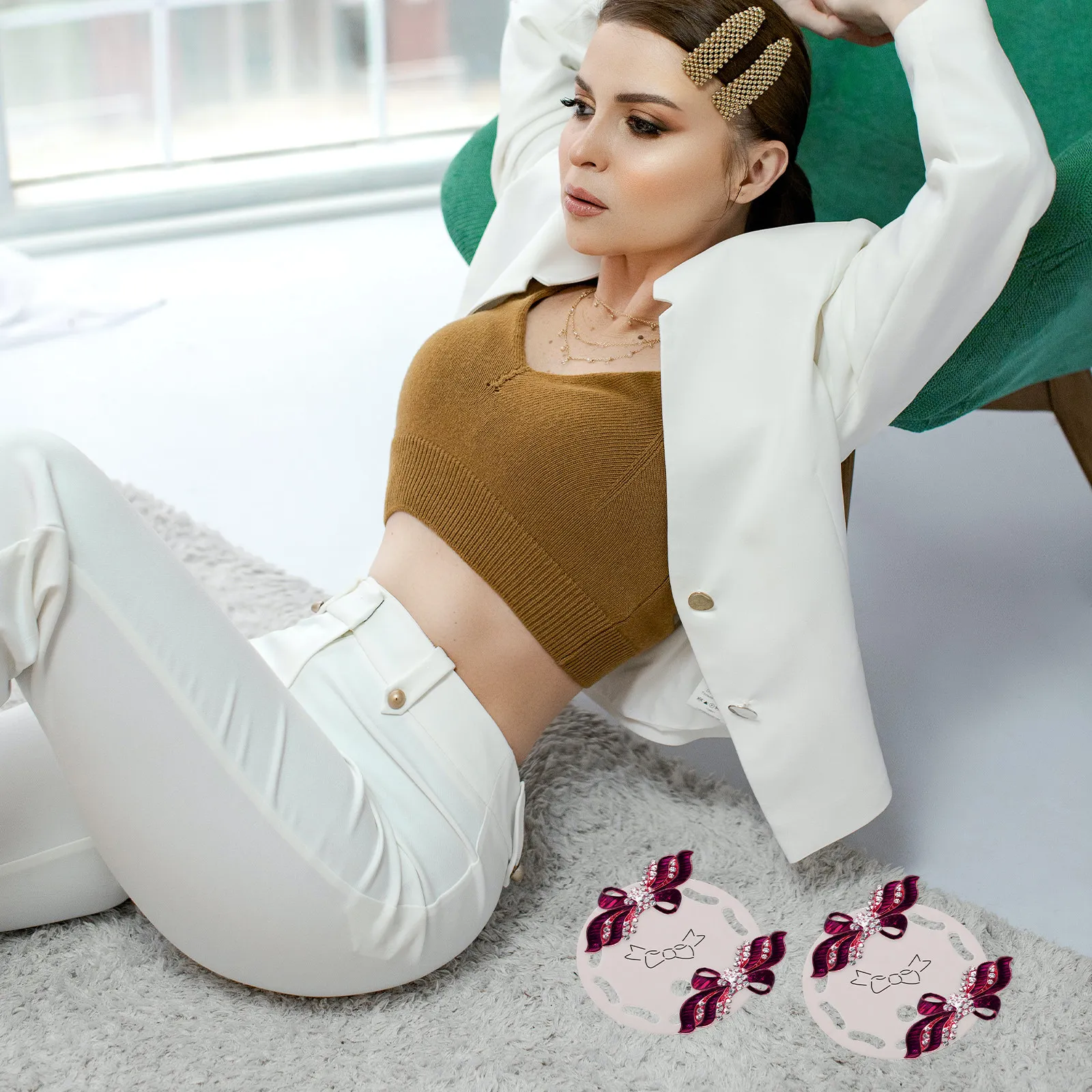 

100 Sheets Butterfly Hair Clip Display Cards Premium Round Paperboard for Hair Bow Accessories Holder DIY Ornament Gift