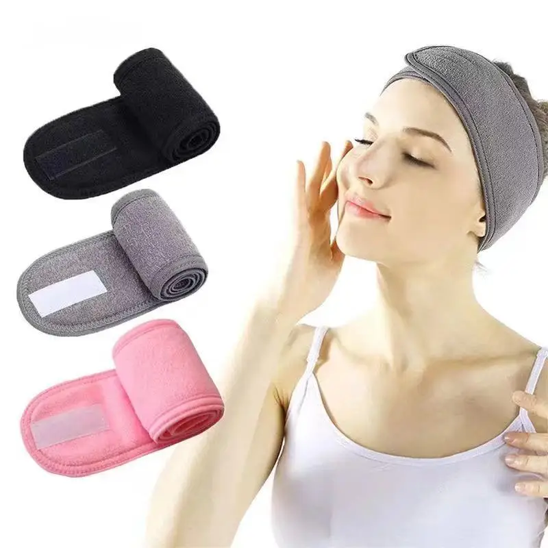 Adjustable Head Band Women Spa Wide Hairband Yoga Bath Shower Makeup Wash Face Cosmetic Headband Soft Toweling Hair Accessories