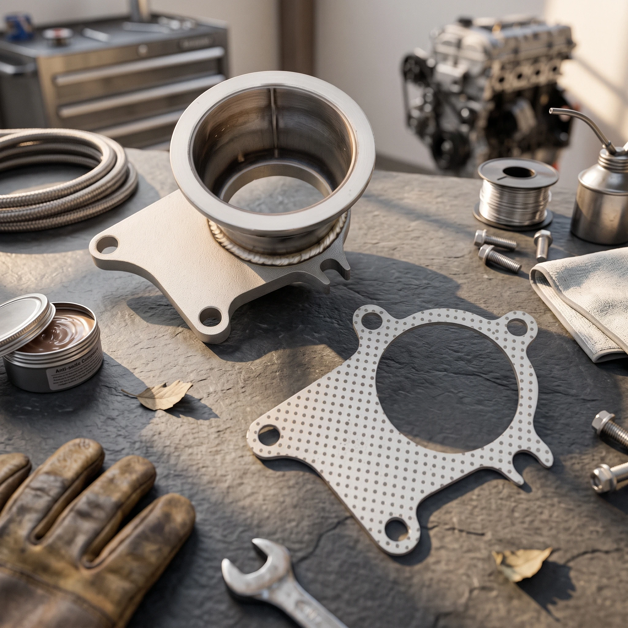 5-Bolt to V-Band Adapter Long-Lasting Turbo Flange Adapter with V-Band Heat-Resistant Accurate for Exhaust Build