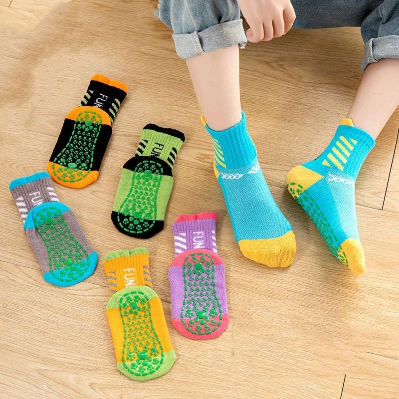 Thin And Breathable Non-slip Floor Socks Boy and Girl Rubber Socks Home Socks Cotton Candy Color