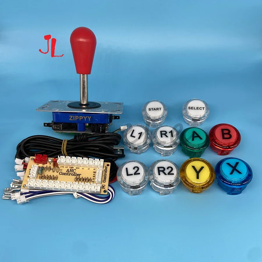 

Arcade DIY Kit with USB Encoder, 1 Player Kit, Raspberry Pi, Console Cabinet, Transparent Copy Sanwa Buttons, Obsf-30, Obsc-30