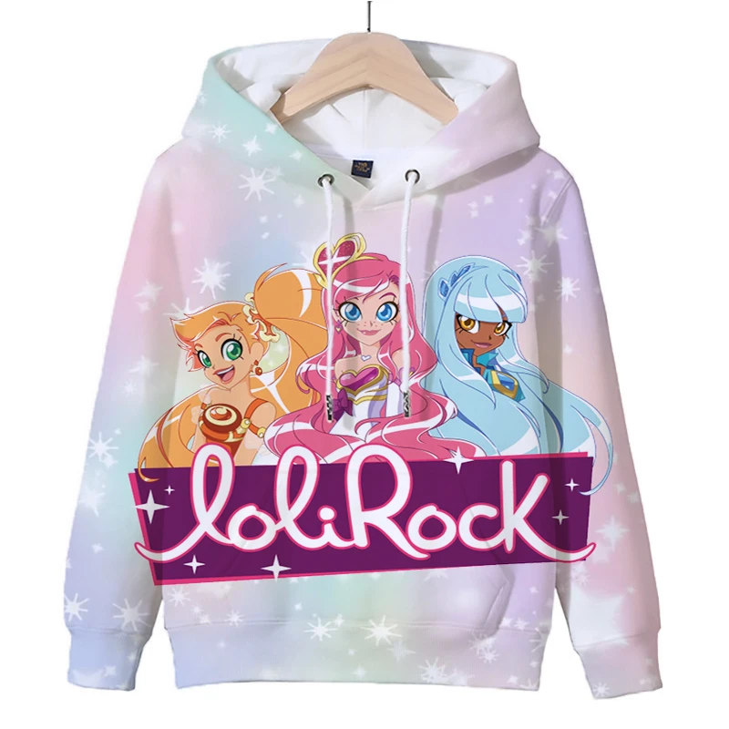 Children LoliRock Cartoon Hoodies Girls Casual Sweatshirt Tops Autumn Fleece Pullover Boys Anime Hoodie Kids Clothes Cute Coat