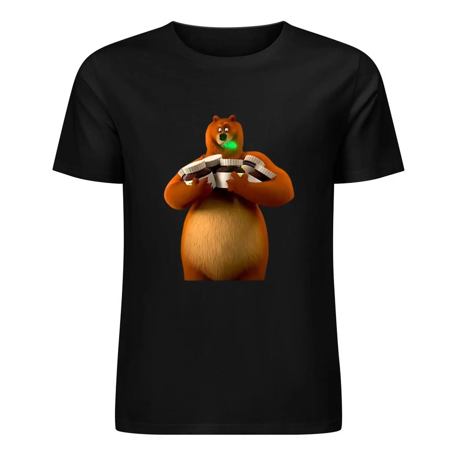 Grizzy Carries Yummy Chocolate T-Shirt quick-drying oversized t shirt Men's cotton t-shirt