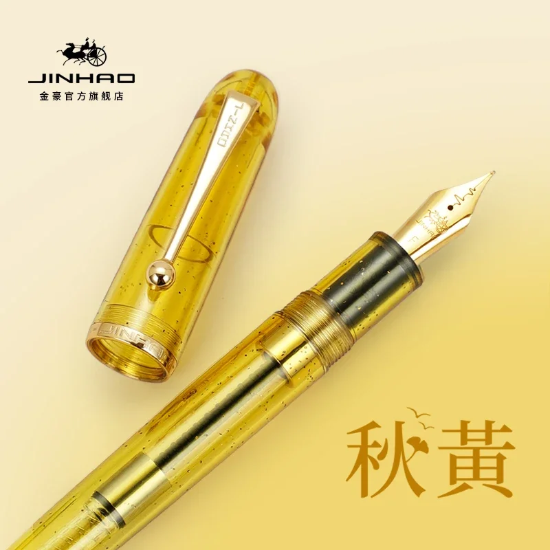 Jinhao 9013 Acrylic Fountain Pen with NO.6 Heartbeat F/M Nib  Writing Ink Pens For Students Business Stationery Gift Pen