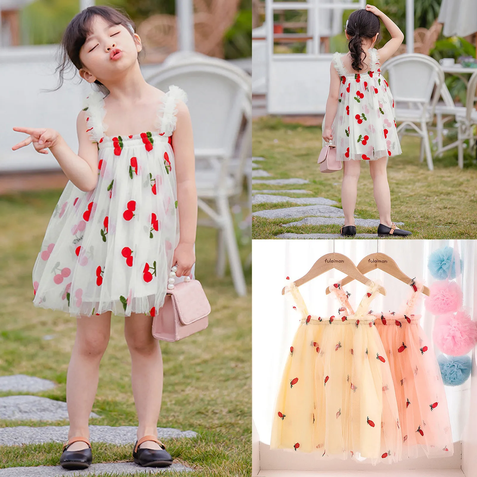 Toddler Short Sleeve Dress Shirt Dress Tulle Girls Toddler Sleeveless Baby Pineapple Suspender Princess Rose Girls Dress Shoes