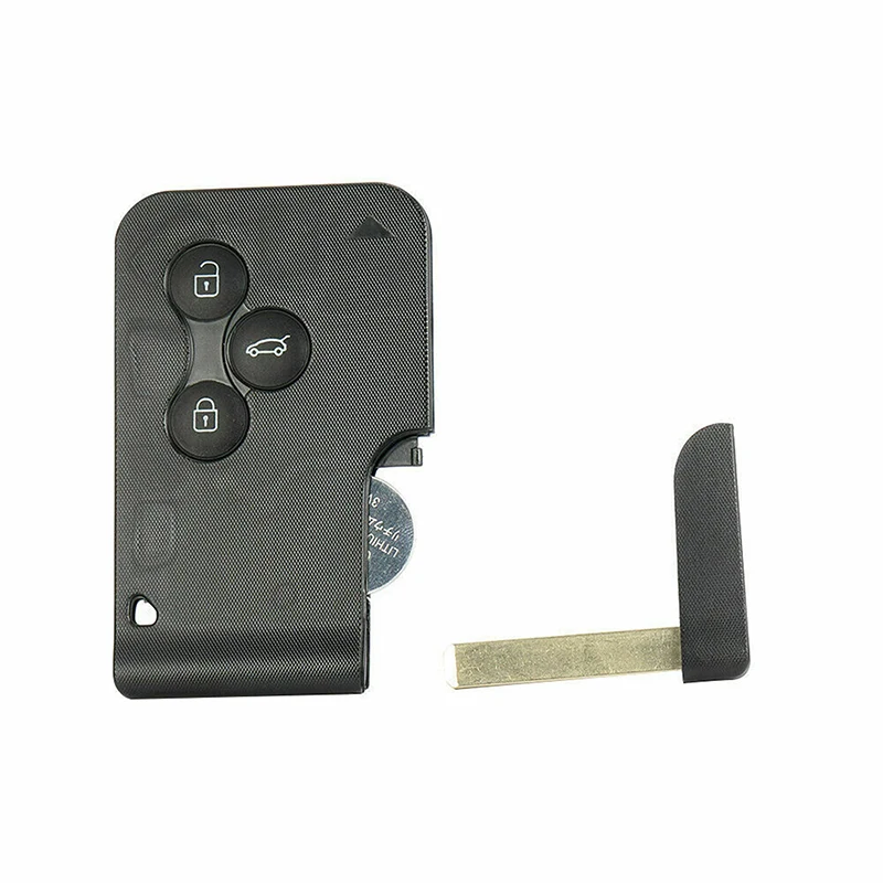 

3 Buttons Car Smart Card For Renault Megane Scenic 2003-2006 2007 2008 Black Car Remote Key Fob Shell With Small Key Accessories