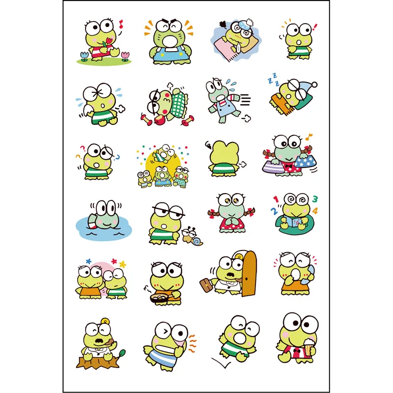 4pcs Cartoon Cute Keroppi Hand Account Stickers Mobile Computer Album Diary Stickers