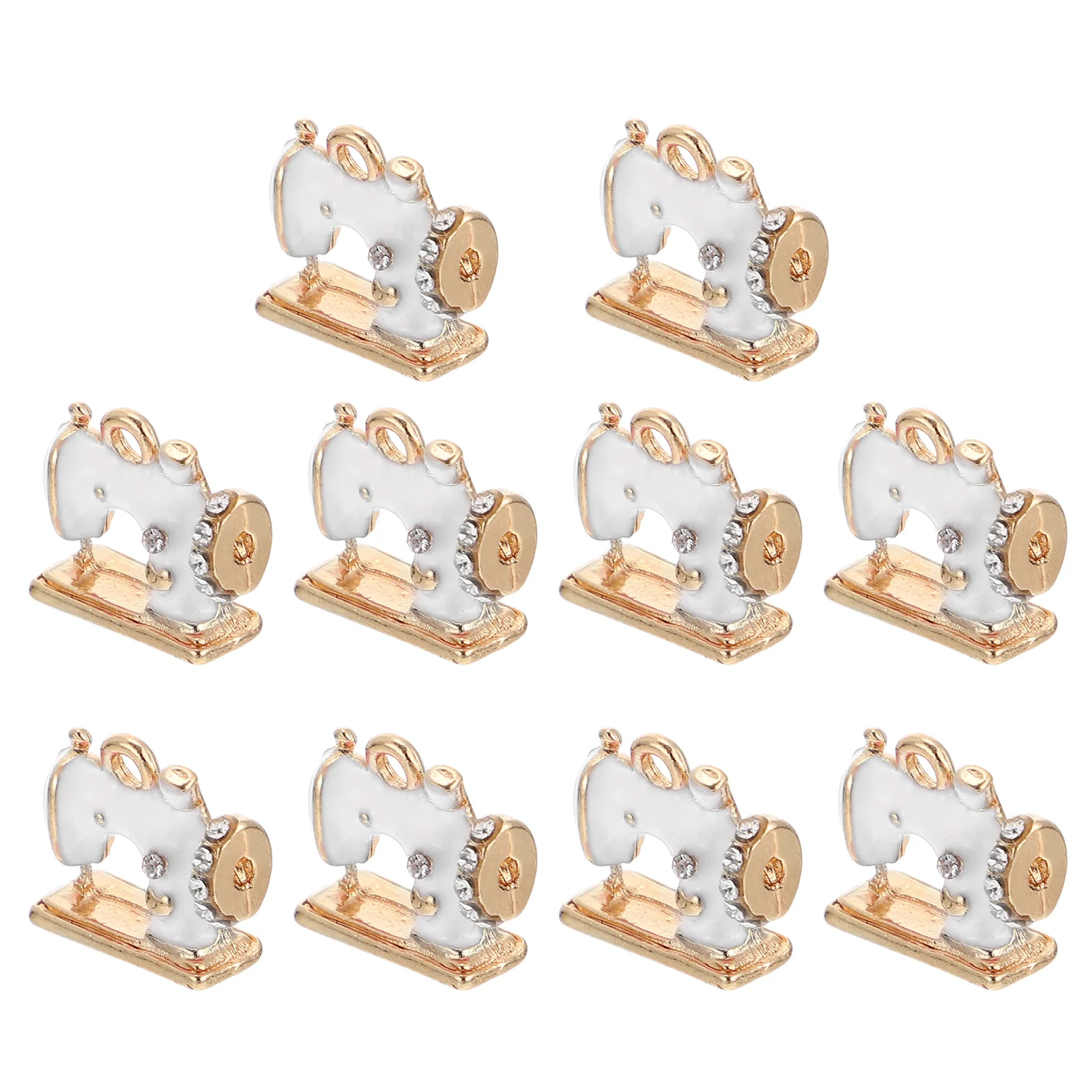 

10 Pcs Retro Sewing Machine Pendant Women Vintage Pendants Number Charms for Jewelry Making Accessories Travel