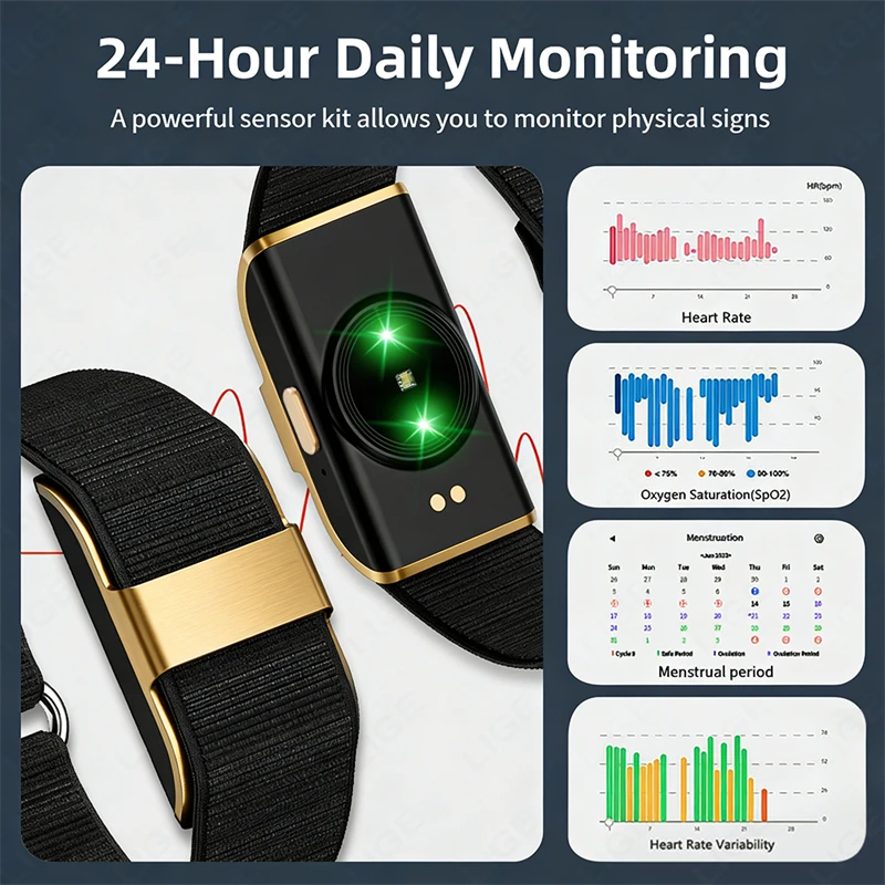 

LIGE New Smart Bracelet 2026 Sports Band Heart Rate Monitoring IP68 Waterproof Multifunction No Screen Smart watch For Men Women