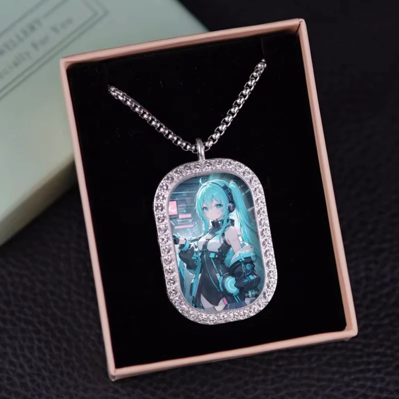 

Hatsune Miku animation peripherals jewelry necklaces pendants sweater chains original niche fashion high-value accessories gifts