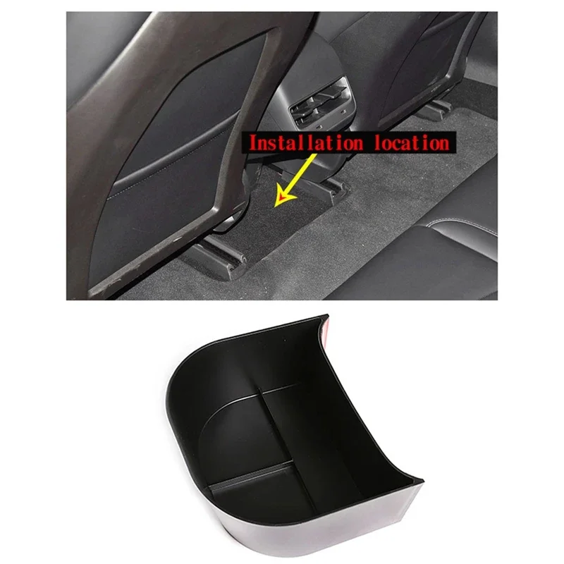 New-Car Accessories For Tesla Model 3 2016-2019 ABS Black Car Rear Storage Box Two-Row Sundries Storage Box Car Storage Box