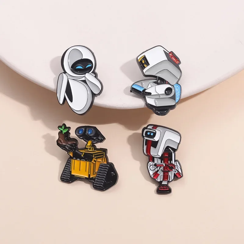 Disney WALL·E Eva Enamel Pins Robot Bag Brooch Cartoon Anime Badges Denim Lapel Pin Jewelry Accessories Kids Best Friends Gift