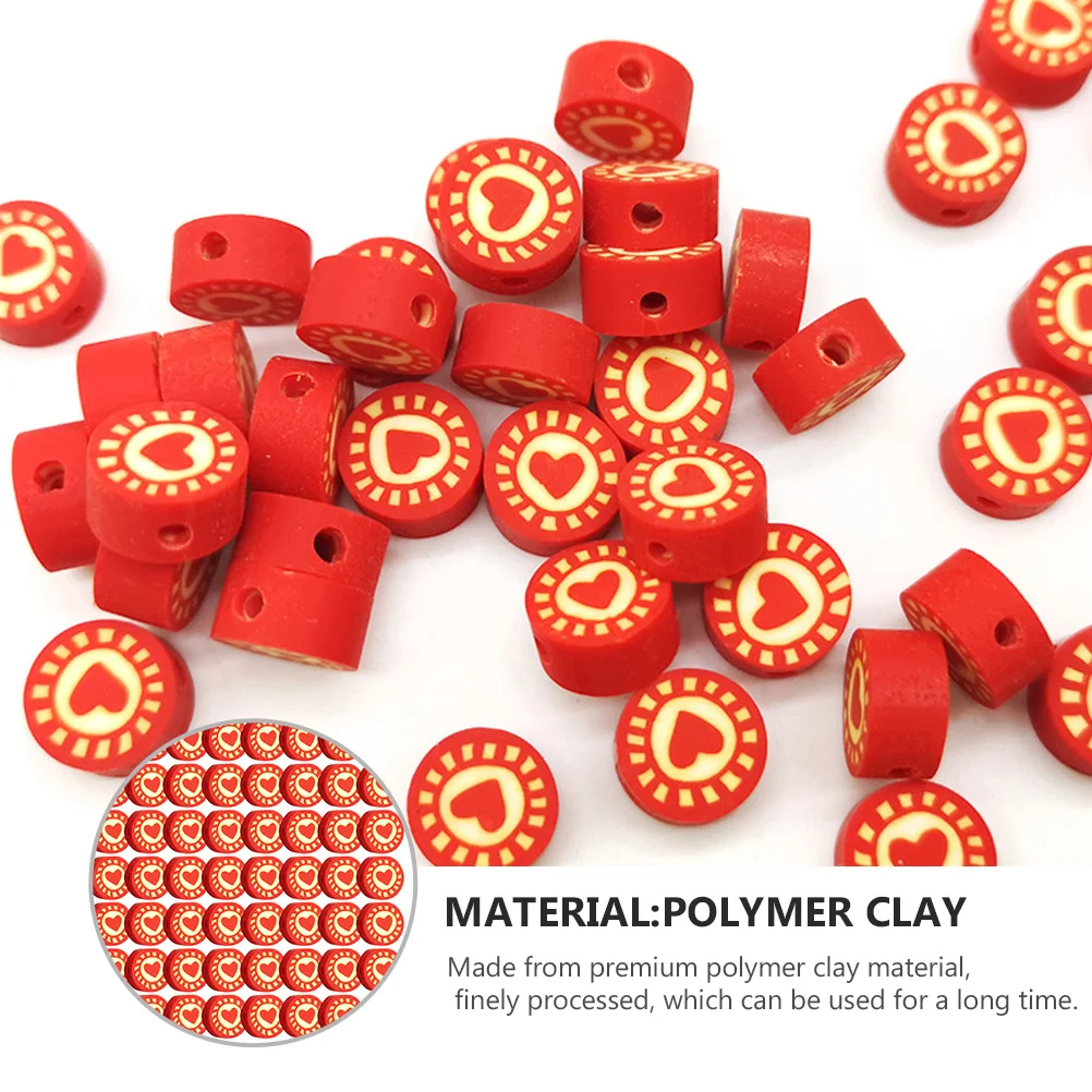 

100Pcs Round Heart Pattern Polymer Clay Beads for DIY Craft Jewelry Making Bracelets Polymer Clay Beads Jewelry Making Supplies