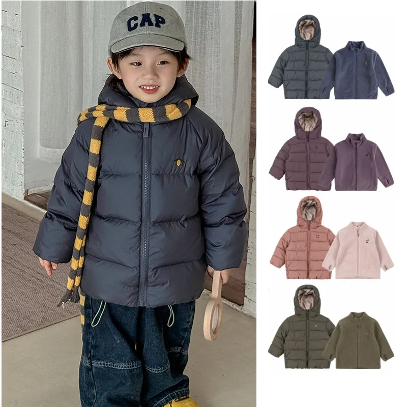 

Children's Down Jacket 2025 Winter New Style Printed Fashionable Warm Boys Girls Cotton Coat White Goose Down Hooded Down Jacket