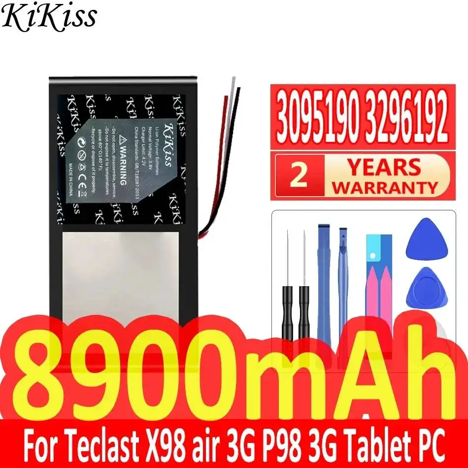 Tablet Battery 8900mAh For Teclast X98 Air 3G P98 3G Tablet PC Batteria 3 Wire X 98 Air P98HD v99i 3095190 3296192