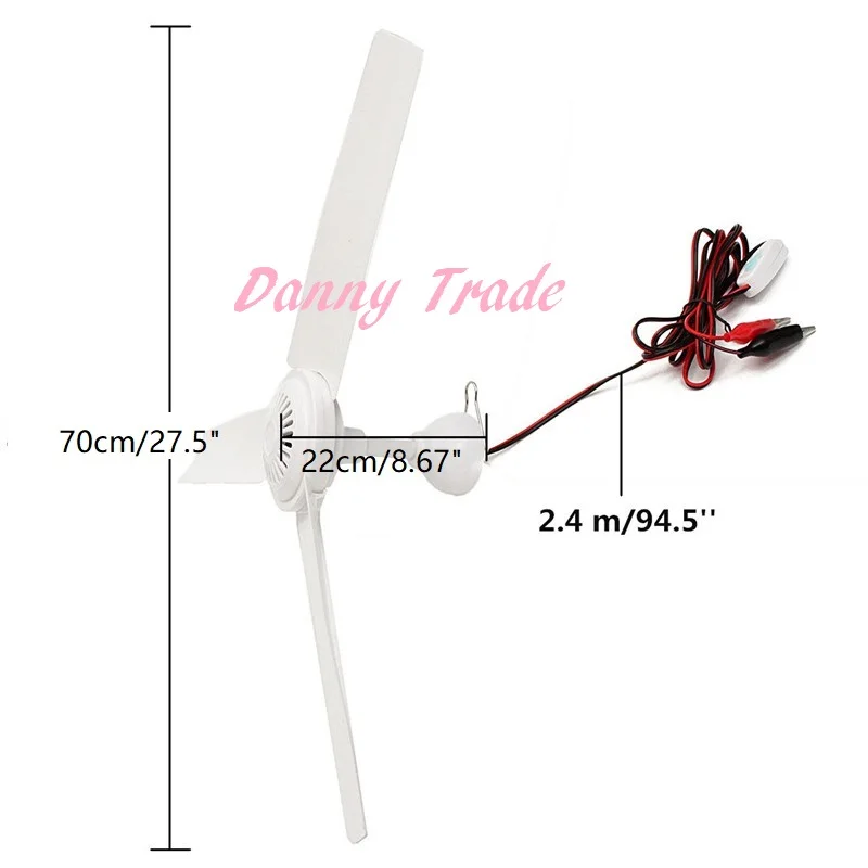 

DC12V 12W Plastic 3 Leaves Brushless Converter Motor Battery Mini Ceiling Fan can use in the car diameter 70cm mosquito net