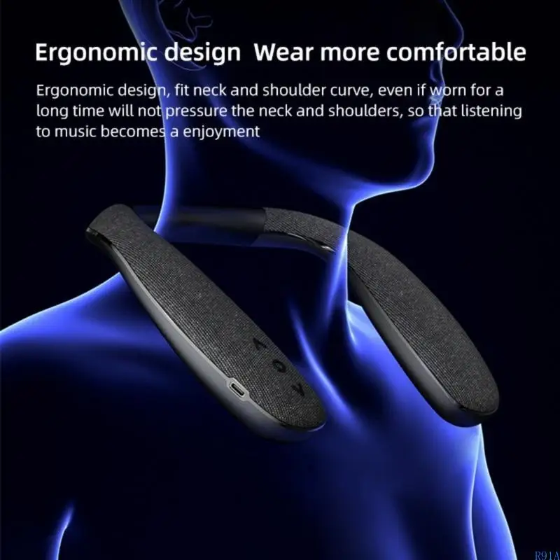 R91a-Clueooth-совместимый беспроводной динамик шеи 3D стереоэры звучит низкая задержка для игрового телевидения
